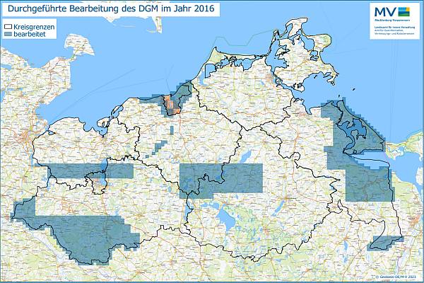 Jahresübersicht DGM Bearbeitung Aktualitätsstand 2016 © Geobasis-DE/MV 2023