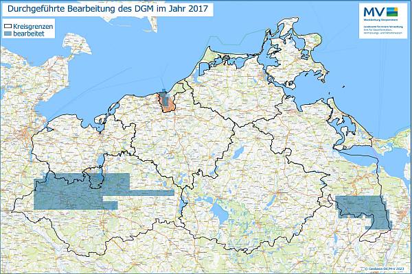  Jahresübersicht DGM Bearbeitung Aktualitätsstand 2017 © Geobasis-DE/MV 2023